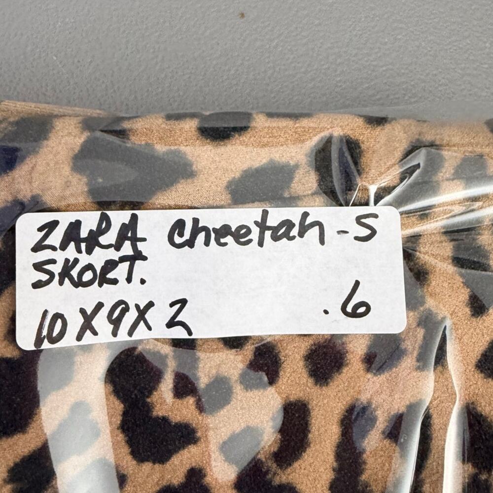 Zara Leopard Print Wrap Skort Mini Skirt Shorts Size S - Picture 9 of 9